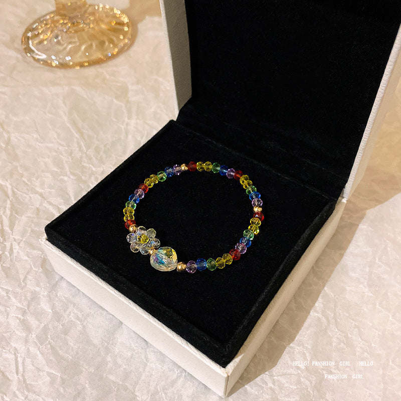 Cute Colorful Beaded Bracelet Niche Pearl