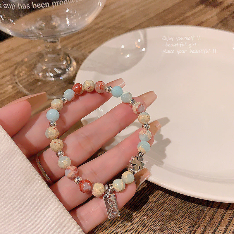 Cute Colorful Beaded Bracelet Niche Pearl