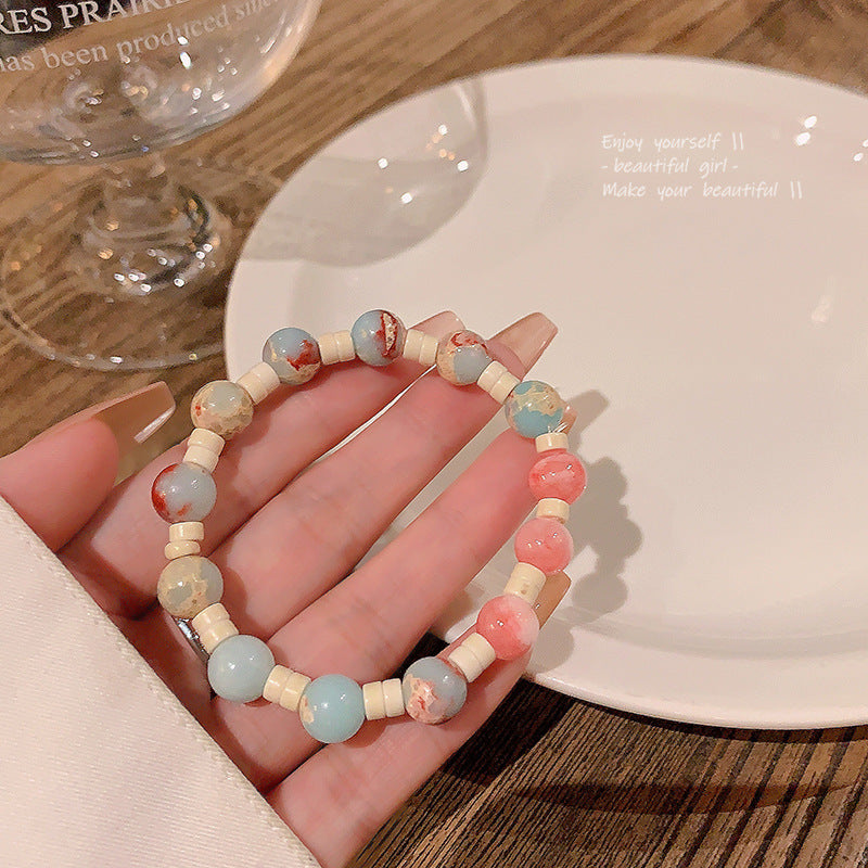 Cute Colorful Beaded Bracelet Niche Pearl