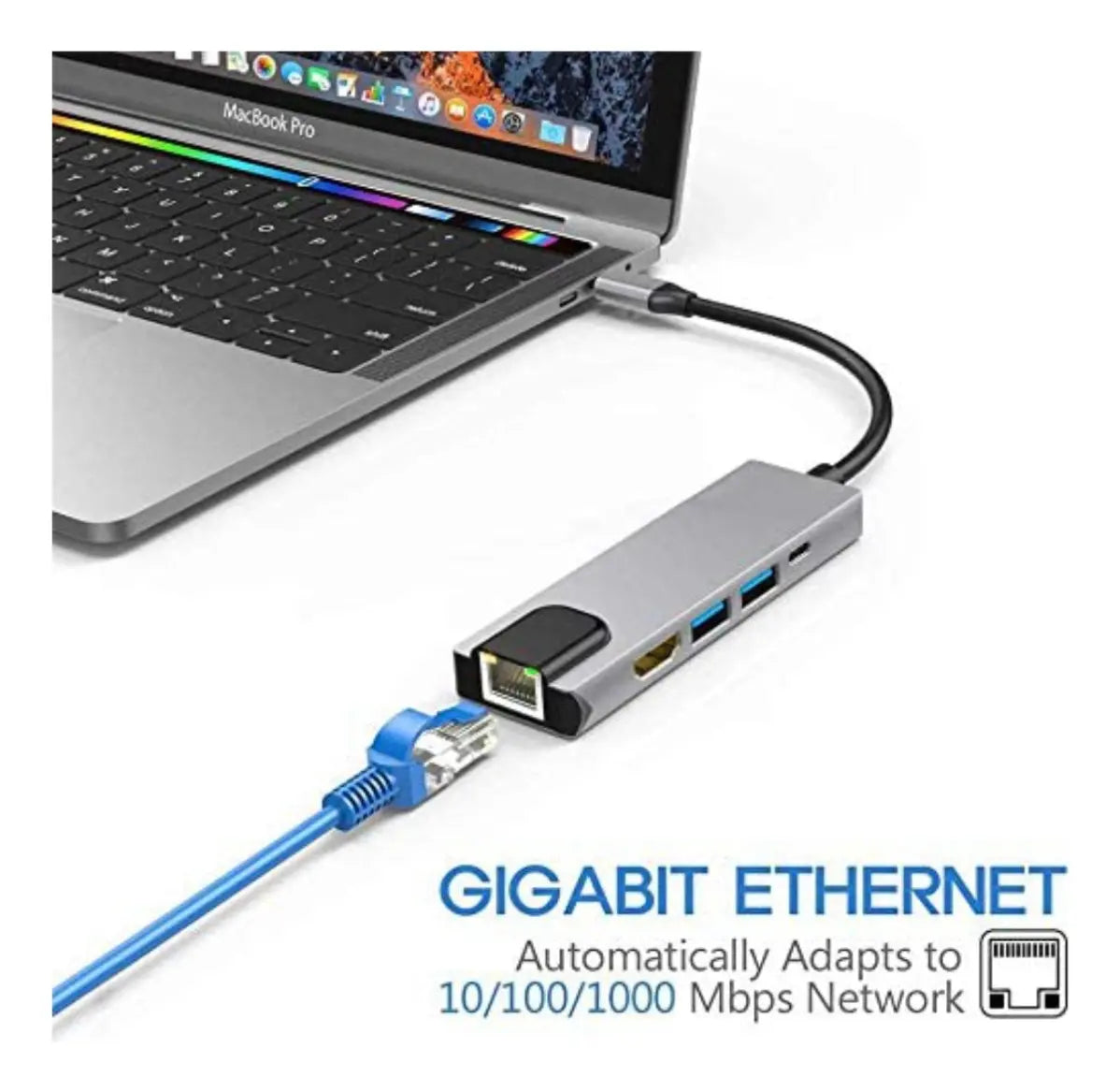 Adaptador Convertidor Usb C 5 En 1 Multi