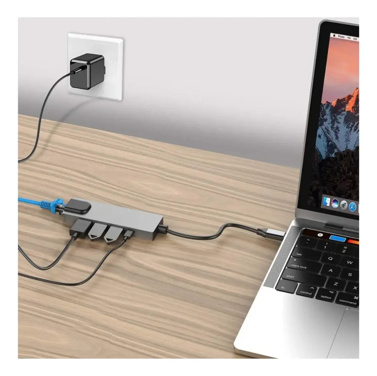 Adaptador Convertidor Usb C 5 En 1 Multi