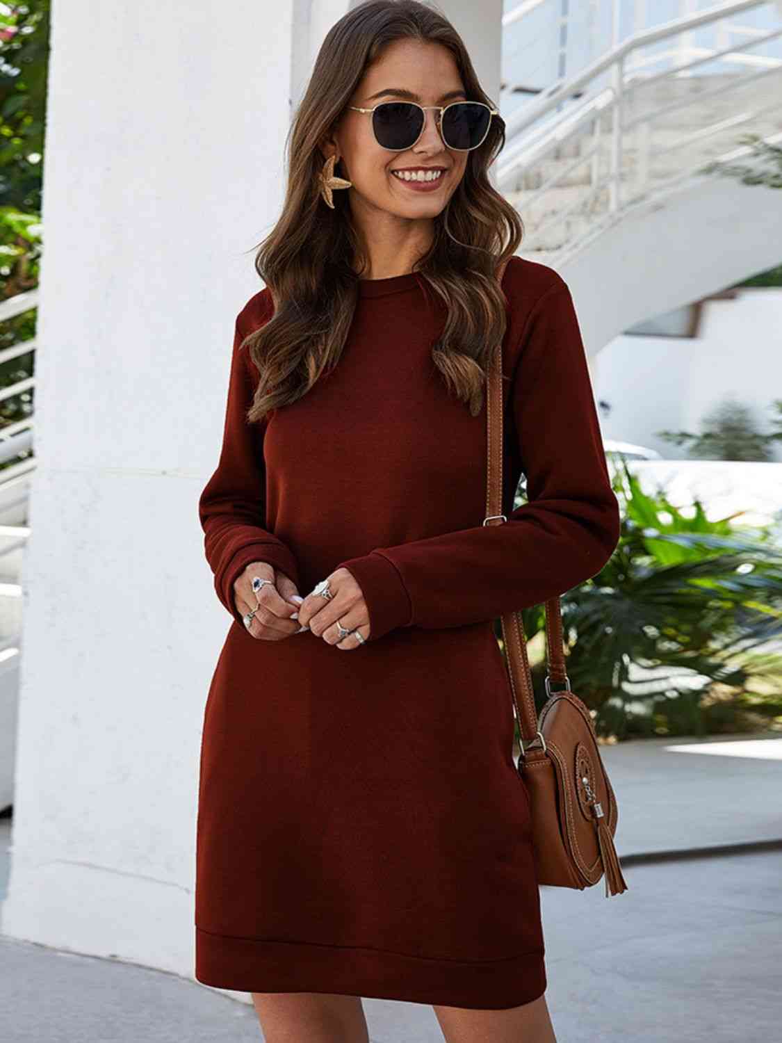 Crew neck dress