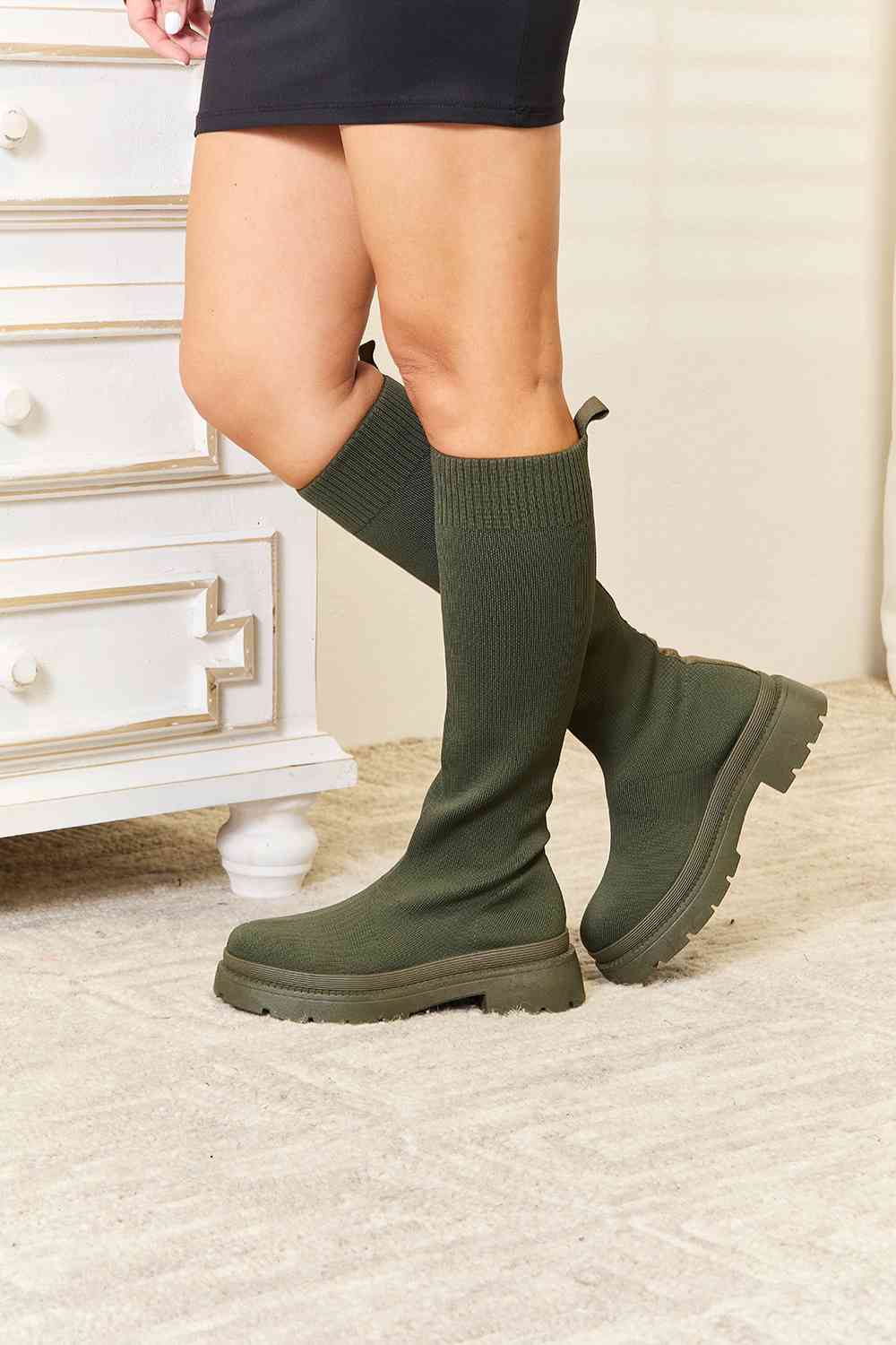 WILD DIVA Platform Sock Boots