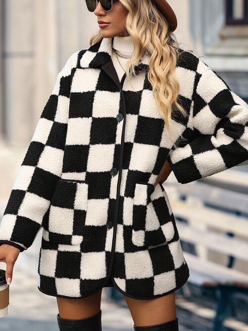 oversized Checkered Coat