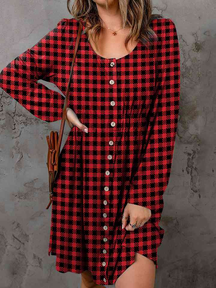 Plaid/Long Sleeve Dress